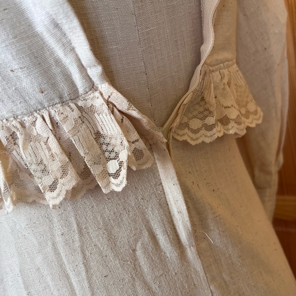 Gunne Sax by Jessica Black Label Vintage 9 Cream Boho Lace Dress Wedding - Picture 10 of 14